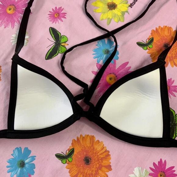 Pink by Victoria’s Secret Black and Pink Bikini Top Swimwear - Picture 3 of 4